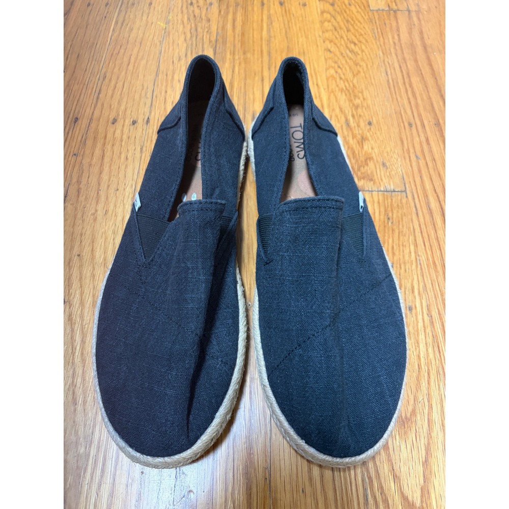 TOMS Womens Alpargata Black Rope Espadrille Slip On Shoes 7.5 1000050424-11